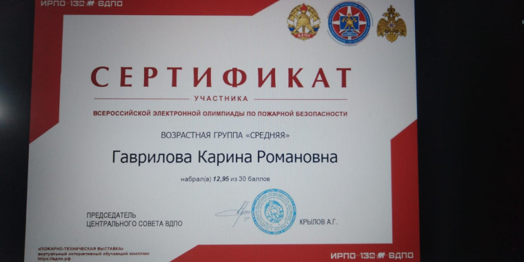 Всероссийская электронная олимпиада школьников по пожарной безопасности.